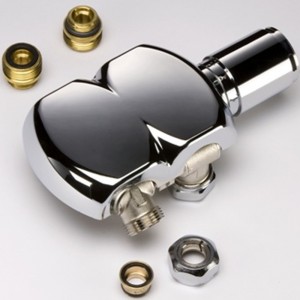 Interaxial Swivel TRV Valve (Brushed Stainless or Sparkling Chrome Finish)