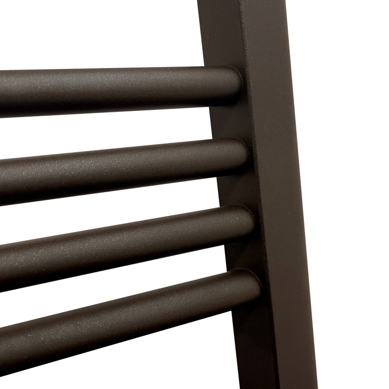 600mm (w) x 1800mm (h) Straight Mocha Towel Rail - Close Up