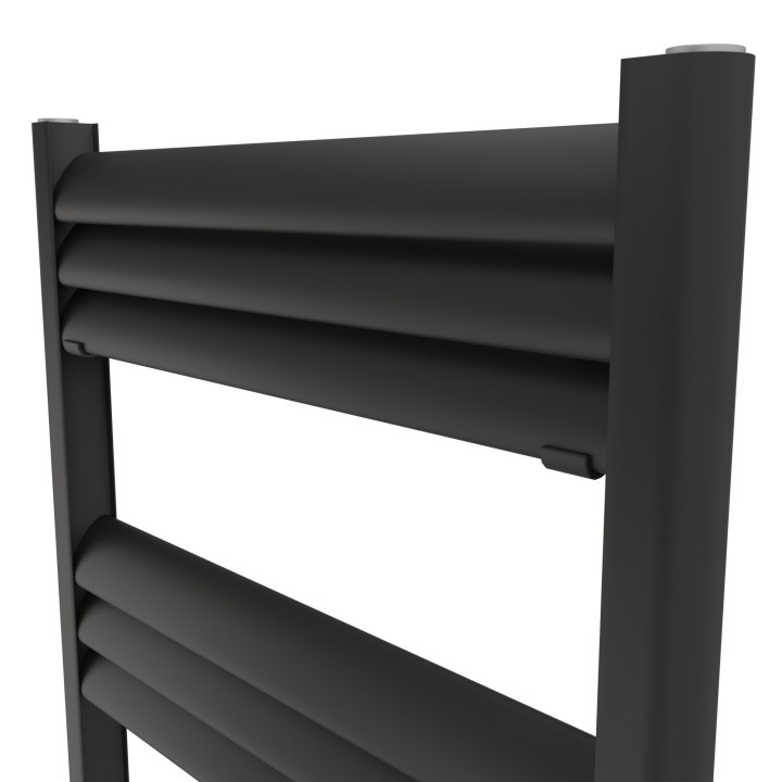 500mm (w) x 800mm (h) Evolve Black Heated Towel Rail