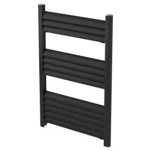 500mm (w) x 800mm (h) Evolve Black Aluminium Heated Towel Rail