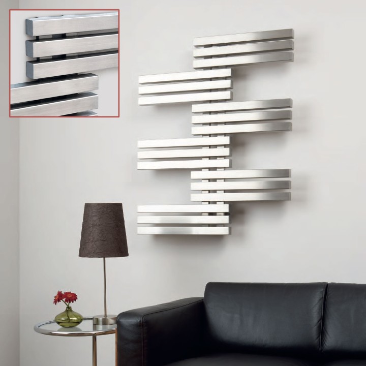 Aeon "Labren" 800mm (w) x 975mm (h) Designer Brushed Stainless Steel Radiator
