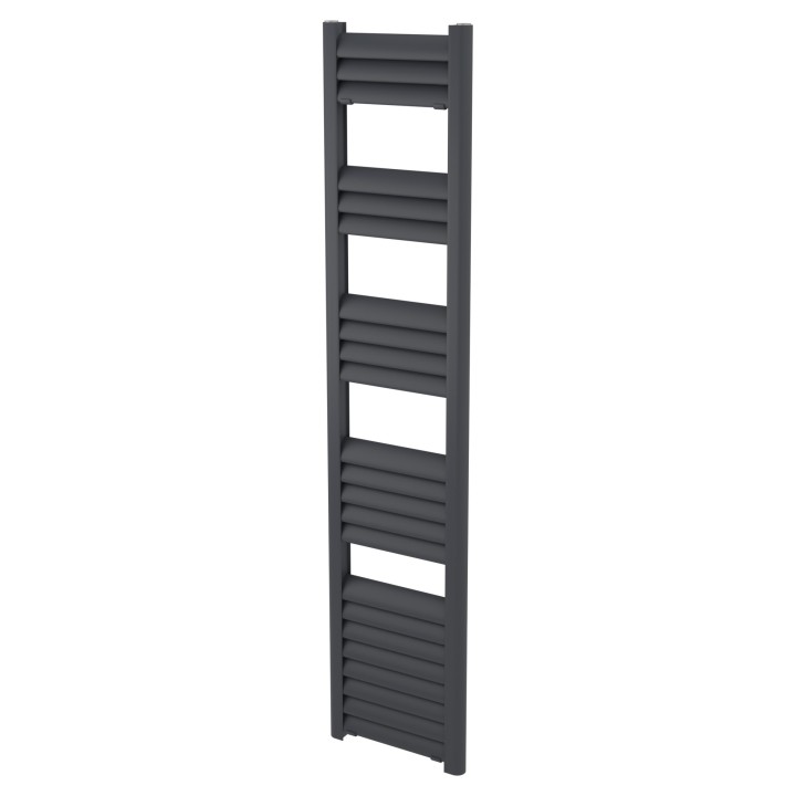300mm (w) x 1400mm (h) Evolve Anthracite Heated Towel Rail