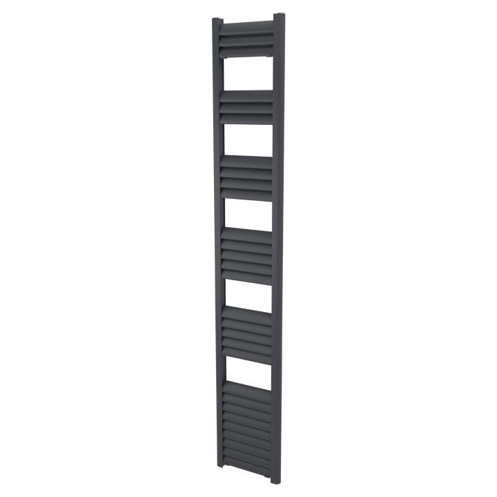 300mm (w) x 1800mm (h) Evolve Anthracite Heated Towel Rail