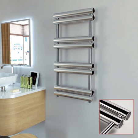 Aeon "Tubo" Designer Brushed & Polished Stainless Steel Towel Rails (4 Sizes)