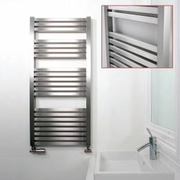 Aeon "Serif" Designer Brushed Stainless Steel Towel Rails (3 Sizes)
