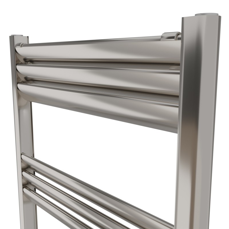 300mm (w) x 1800mm (h) Evolve Polished Anodised Aluminium Heated Towel Rail - Closeup