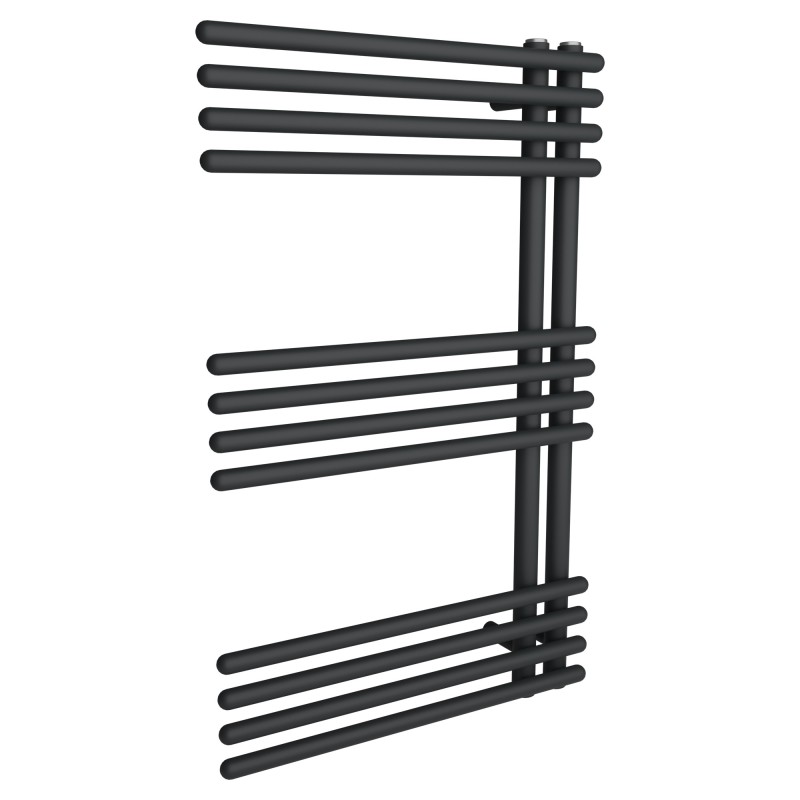 500mm (w) x 800mm (h) Avantis Black Heated Towel Rail