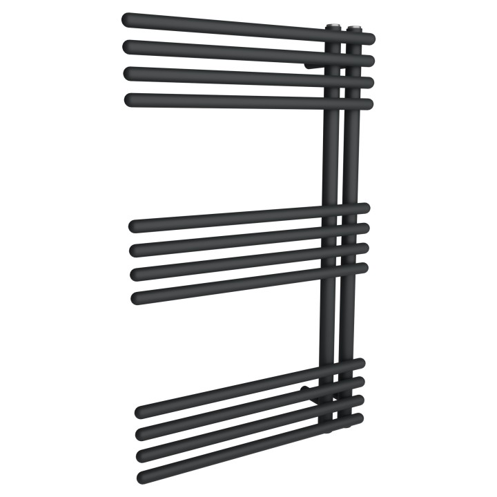 500mm (w) x 800mm (h) Avantis Black Heated Towel Rail