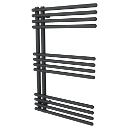 500mm (w) x 800mm (h) Avantis Black Heated Towel Rail