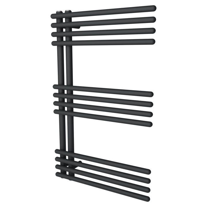 500mm (w) x 800mm (h) Avantis Black Heated Towel Rail