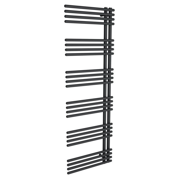 500mm (w) x 1500mm (h) Avantis Black Heated Towel Rail