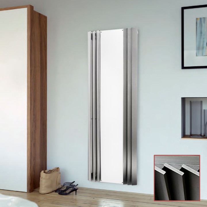 Aeon "Panacea" Designer Brushed Stainless Steel Mirror Radiator