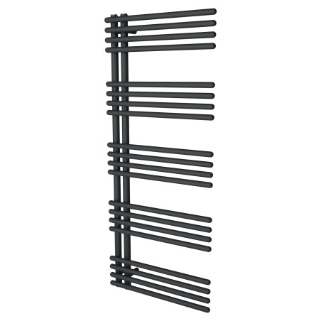 500mm (w) x 1200mm (h) Avantis Black Heated Towel Rail
