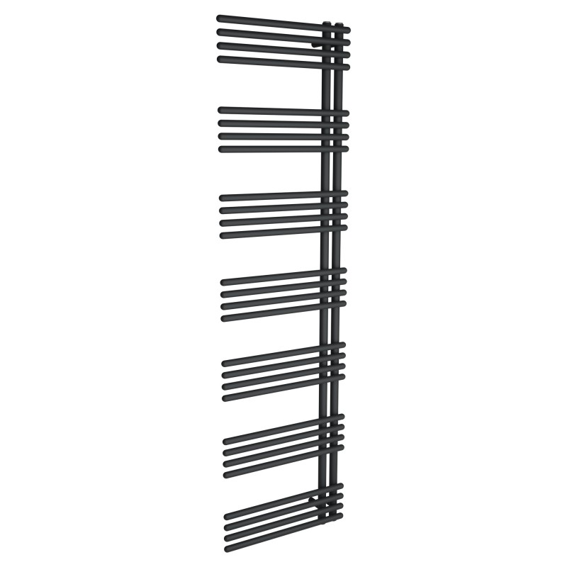 500mm (w) x 1800mm (h) Avantis Black Heated Towel Rail