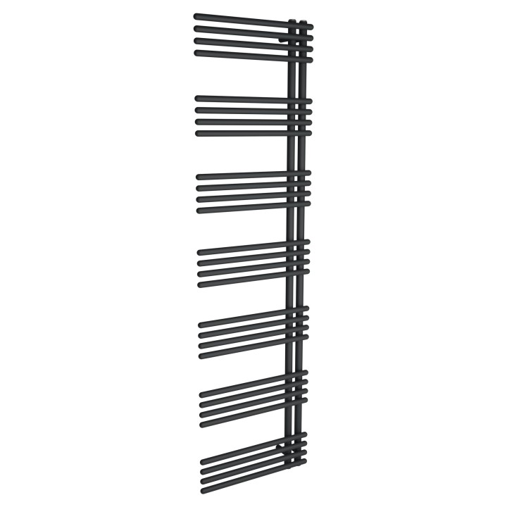 500mm (w) x 1800mm (h) Avantis Black Heated Towel Rail