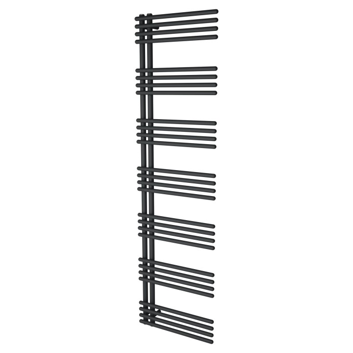 500mm (w) x 1800mm (h) Avantis Black Heated Towel Rail