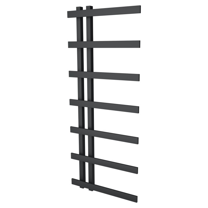 500mm (w) x 1200mm (h) Darley Black Heated Towel Rail
