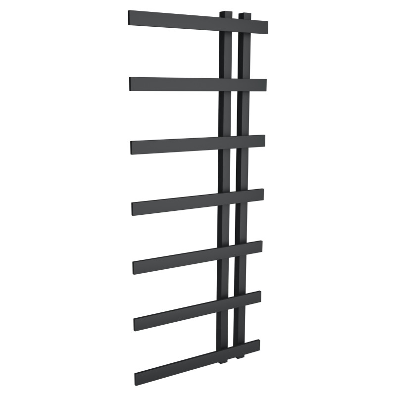 500mm (w) x 1200mm (h) Darley Black Heated Towel Rail