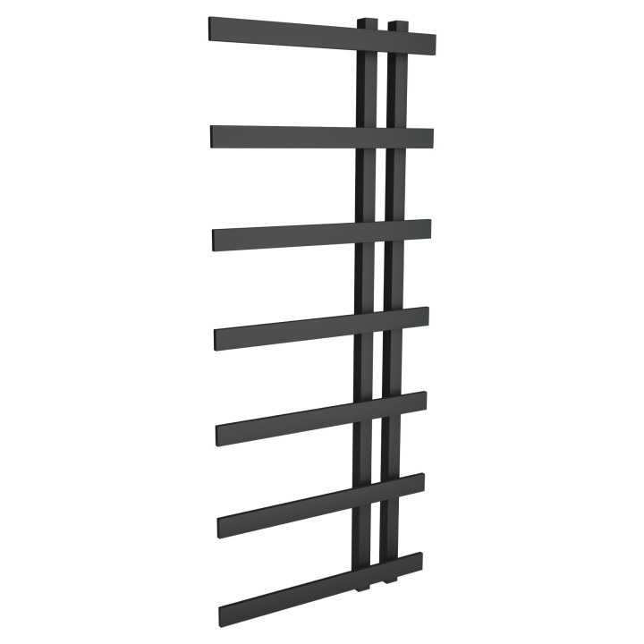 500mm (w) x 1200mm (h) Darley Black Heated Towel Rail