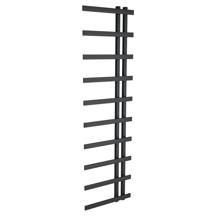 500mm (w) x 1800mm (h) Darley Black Heated Towel Rail