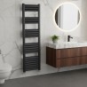 500mm (w) x 1400mm (h) Evolve Black Heated Towel Rail