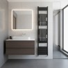300mm (w) x 1800mm (h) Evolve Black Aluminium Heated Towel Rail - closeup