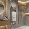 300mm (w) x 800mm (h) Evolve Polished Anodised Aluminium Heated Towel Rail - Closeup
