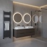 300mm (w) x 1200mm (h) Evolve Anthracite Heated Towel Rail - Closeup
