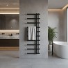 500mm (w) x 1800mm (h) Darley Black Designer Towel Rail - closeup