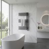 500mm (w) x 800mm (h) Avantis Black Designer Towel Rail - closeup