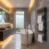500mm (w) x 1200mm (h) Avantis Black Designer Towel Rail - closeup
