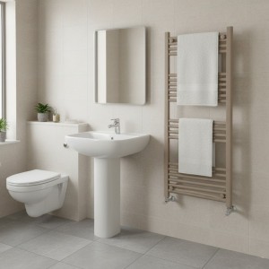 500mm (w) x 1200mm (h) Straight Stone Electric Towel Rail (Single Heat or Thermostatic Option)
