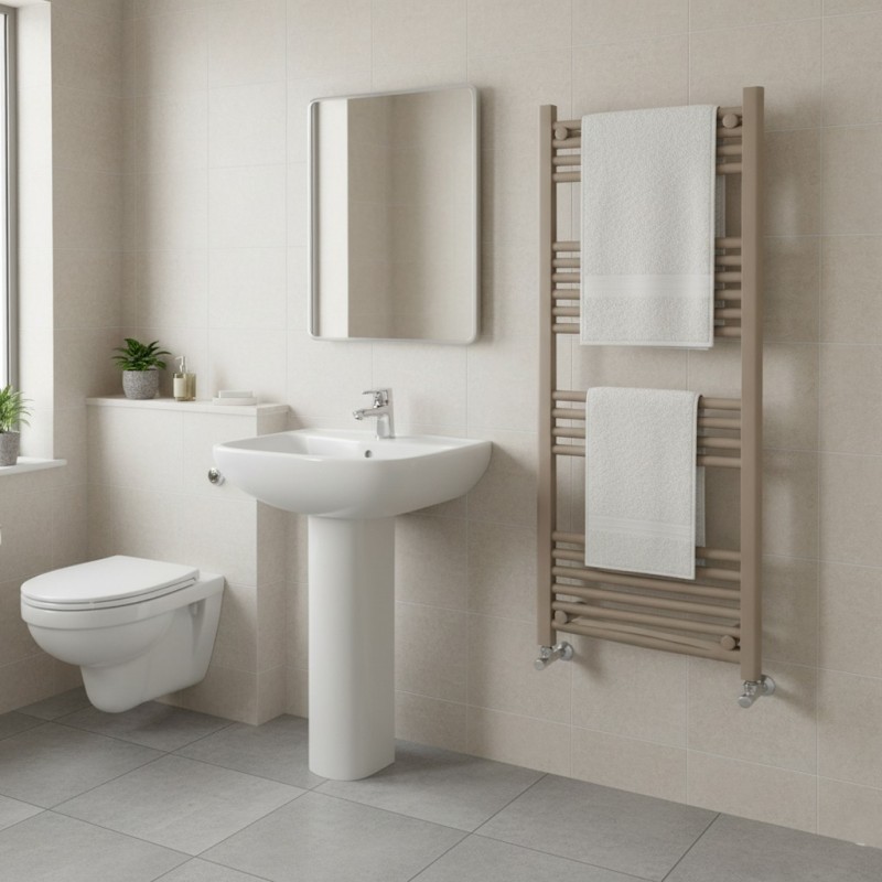 500mm (w) x 1200mm (h) Straight Stone Towel Rail - closeup