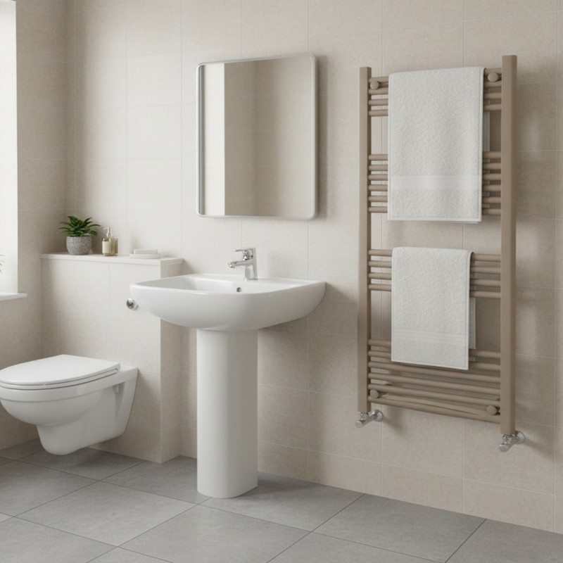600mm (w) x 1200mm (h) Straight Stone Towel Rail - closeup