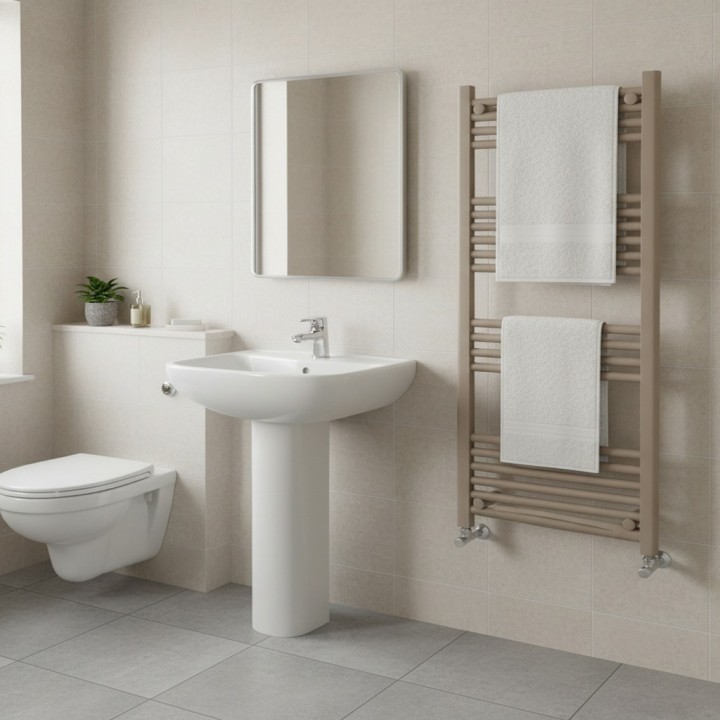 600mm (w) x 1200mm (h) Straight Stone Towel Rail - closeup