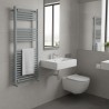 500mm (w) x 1200mm (h) Straight Silver Nardo Grey Towel Rail - closeup