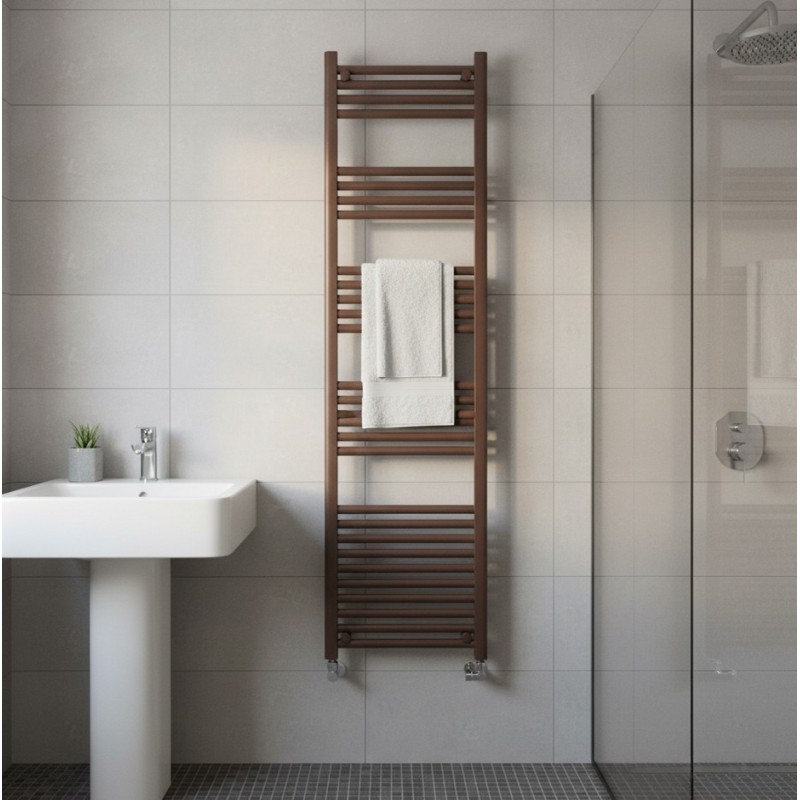 400mm (w) x 1800mm (h) Straight Mocha Towel Rail - closeup
