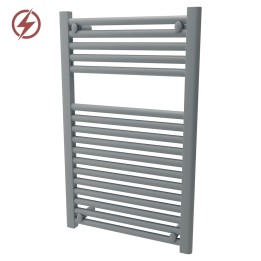 500mm  x 800mm  Straight Silver Grey Heated Bathroom Towel Rail