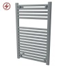 500mm  x 800mm  Straight Silver Grey Heated Bathroom Towel Rail