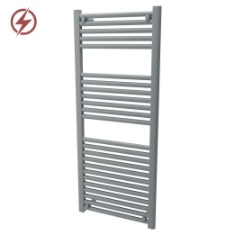 500mm  x 1200mm  Straight Silver Grey Heated Bathroom Towel Rail