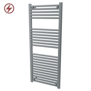 500mm (w) x 1200mm (h) Straight Silver Nardo Grey Electric Towel Rail (Single Heat or Thermostatic Option)