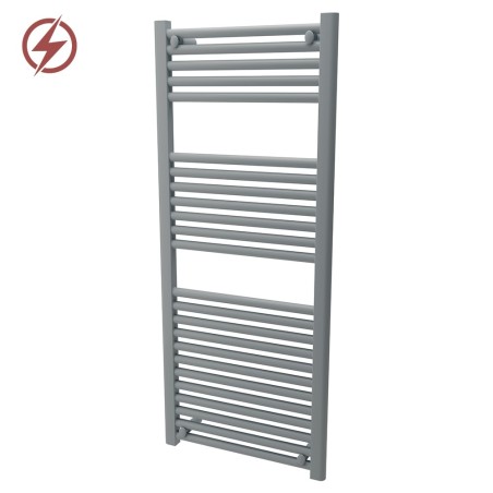 500mm  x 1200mm  Straight Silver Grey Heated Bathroom Towel Rail