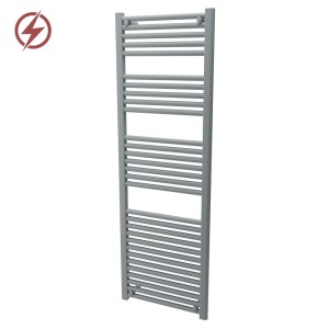 500mm (w) x 1500mm (h) Straight Silver Nardo Grey Electric Towel Rail (Single Heat or Thermostatic Option)
