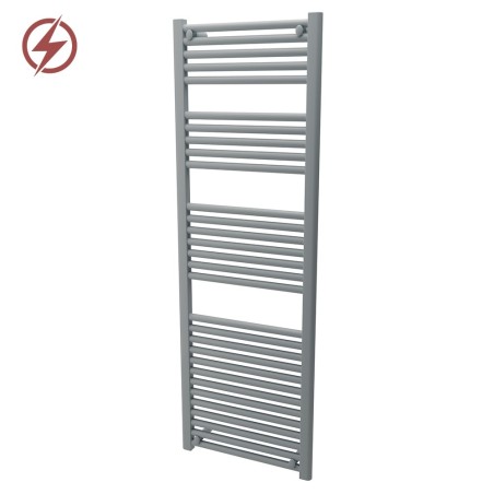 500mm  x 1500mm  Straight Silver Grey Heated Bathroom Towel Rail