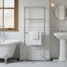 600mm (w) x 1400mm (h) Hilton Chrome Traditional Floor Mounted Electric Towel Rail Radiator - Single Heat