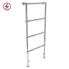 600mm (w) x 1400mm (h) Hilton Chrome Traditional Floor Mounted Electric Towel Rail Radiator - Single Heat