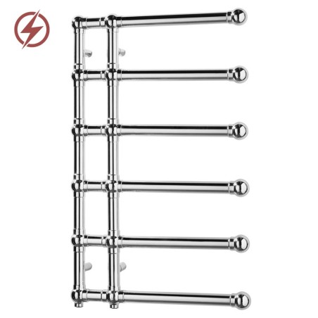 500mm (w) x 800mm (h) Hampton Chrome Traditional Wall Mounted Electric Towel Rail Radiator (Single Heat or Thermostatic Option)
