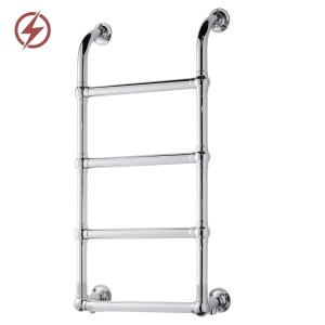 500mm (w) x 900mm (h) Hastings Chrome Traditional Wall Mounted Electric Towel Rail Radiator - Single Heat