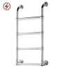 500mm (w) x 900mm (h) Hastings Chrome Traditional Wall Mounted Electric Towel Rail Radiator - Single Heat