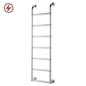 500mm (w) x 1600mm (h) Hastings Chrome Traditional Wall Mounted Electric Towel Rail Radiator - Single Heat